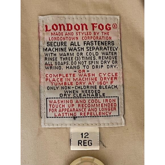 London Fog 12 Trench Rain Coat Belted Lined Vtg 90s - Picture 8 of 10